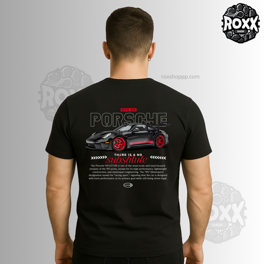 Playera negra modelo GT3 RS – No Substitute