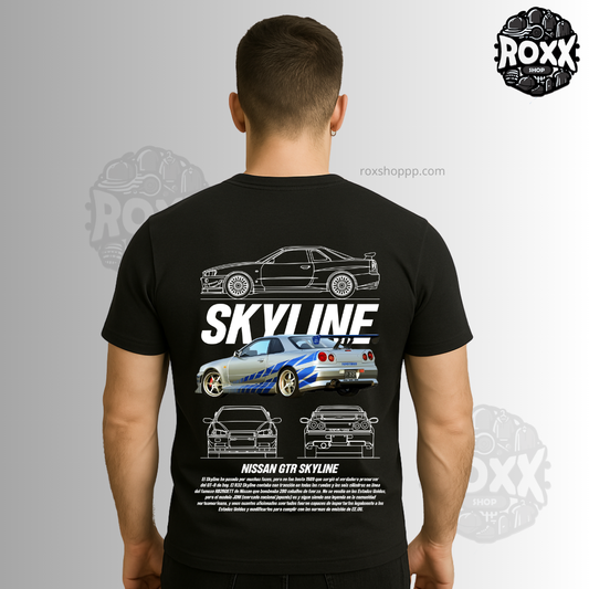 Playera negra modelo R34 Skyline